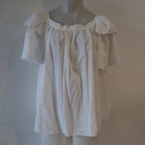 Hache White Off-Shoulder Women's Tunic Top
